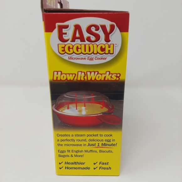 Easy Eggwich Microwave Egg Cooker Breakfast Sandwich Muffin Set Of 2 Non Stick - Picture 5 of 11